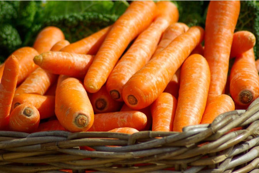 basket full of tooth friendly carrots